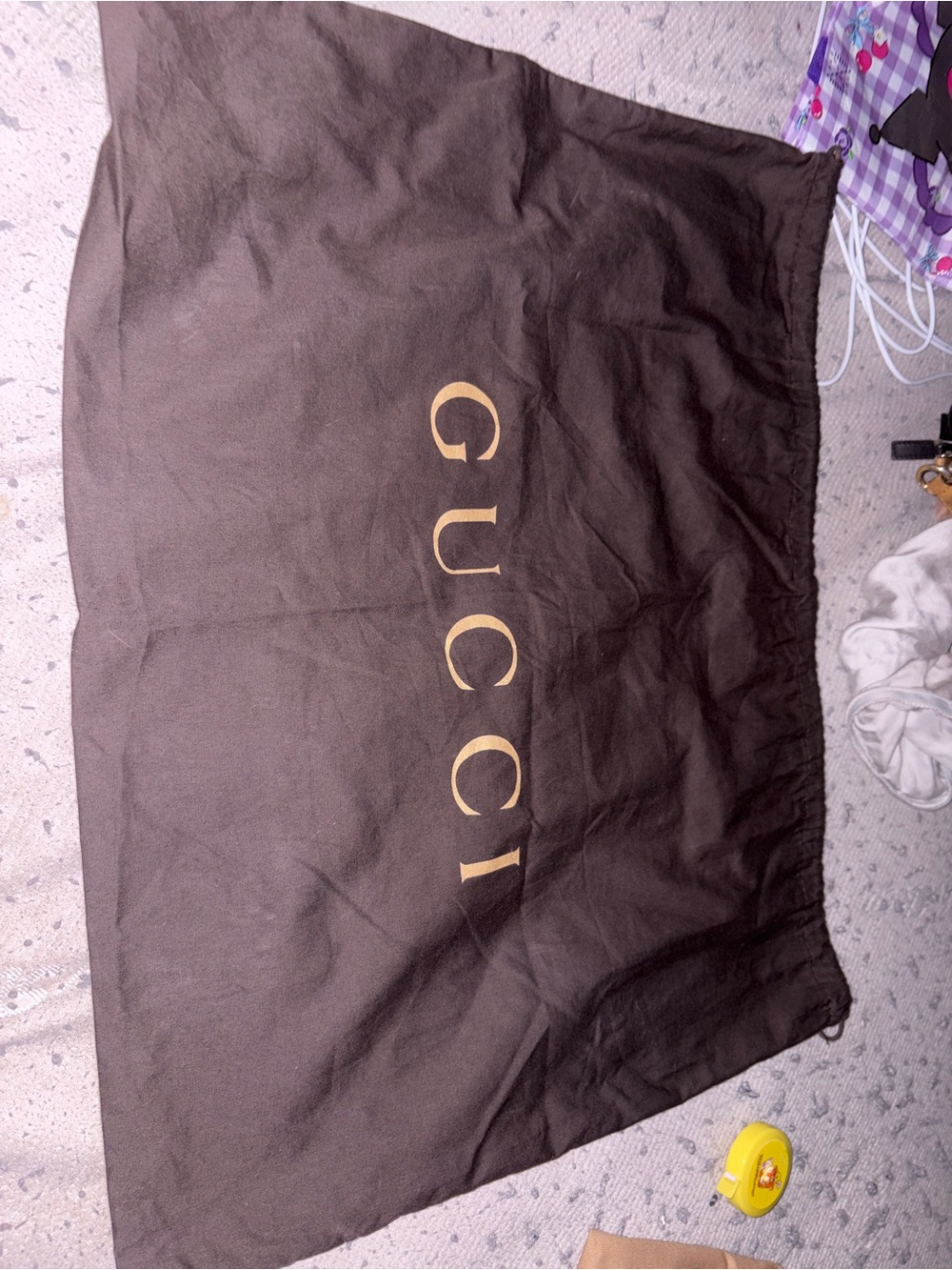 Gucci Brown Skirt Dust Bag with Gold Logo large